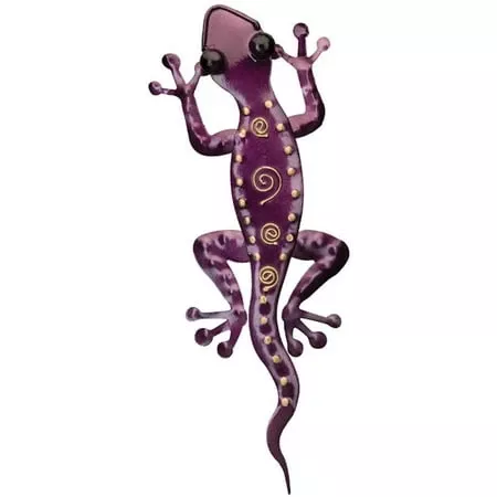 05533 Gecko Decor 11" Purple Wall Decor Figurines