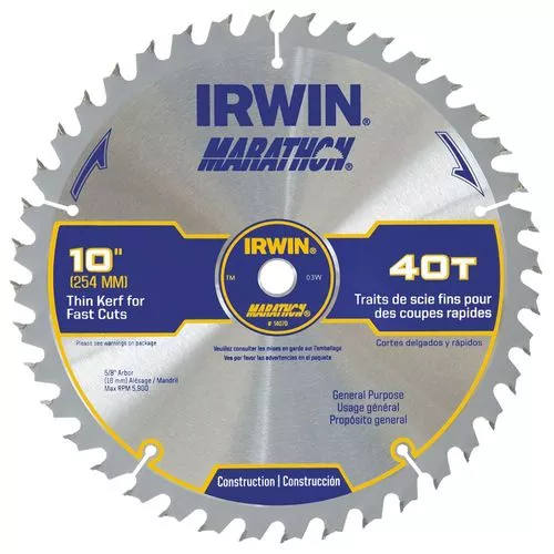 10" Table-Miter Saw Blade 40 Teeth Irwin Marathon