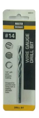 #14 3-3/8 In. Wire Gauge Drill Bit, Black Oxide