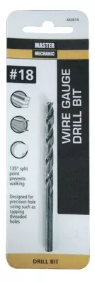 #18 3-1/4 In. Wire Gauge Drill Bit, Black Oxide