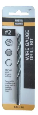 #2 3-7/8 In. Wire-gauge Drill Bit, Black Oxide