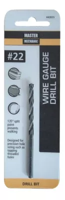 #22 3-1/4 In. Wire Gauge Drill Bit, Black Oxide