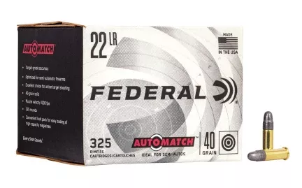 .22 Lr 40 Grain Solid Rimfire Ammunition Cartridges - 325 Rounds