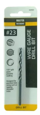 #23 3-1/8 In. Wire Gauge Drill Bit, Black Oxide