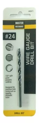 #24 3-1/8 In. Wire Gauge Drill Bit, Black Oxide