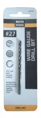 #27 3 In. Wire Gauge Drill Bit, Black Oxide