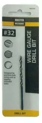 #32 2-3/4 In. Wire Gauge Drill Bit, Black Oxide