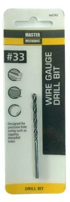 #33 2-5/8 In. Wire Gauge Drill Bit, Black Oxide