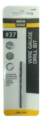 #37 2-1/2 In. Wire Gauge Drill Bit, Black Oxide