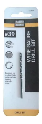 #39 2-3/8 In. Wire Gauge Drill Bit, Black Oxide