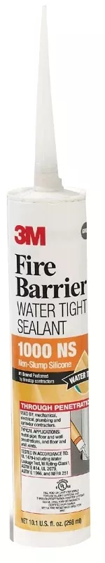 3M 1000 NS Fire Barrier Sealant, 10.1 oz, Cartridge, Light Gray