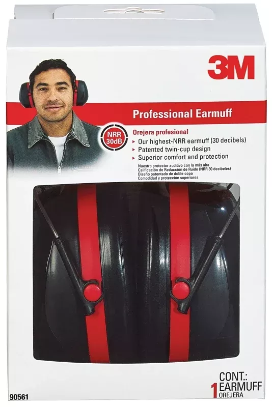 3M 7100107419 Ear Muffs, 30 dB NRR, Black/Red