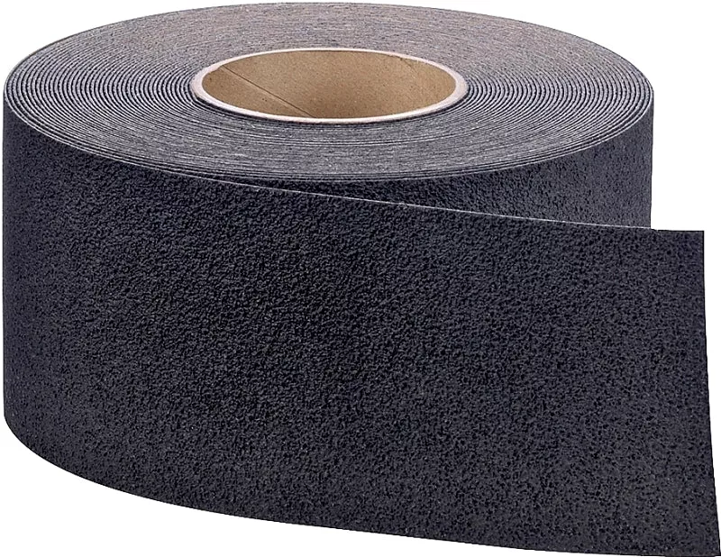 3M 7738 Tread, 60 ft L, 4 in W, Vinyl Backing, Black