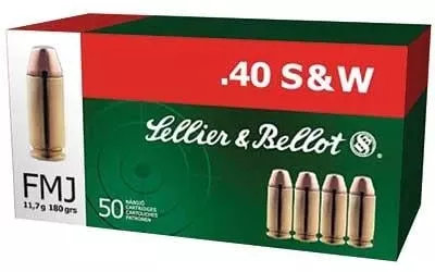 .40 S&w 180 Grain Full Metal Jacket Handgun Ammunition - 50 Rounds