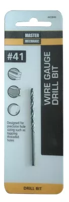#41 2-3/8 In. Wire Gauge Drill Bit, Black Oxide