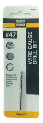 #47 2 In. Wire Gauge Drill Bit, Black Oxide