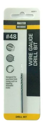 #48 2 In. Wire Gauge Drill Bit, Black Oxide