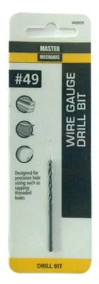 #49 2 In. Wire Gauge Drill Bit, Black Oxide