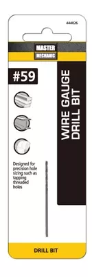 #59 1-5/8 In. Wire Gauge Drill Bit, Black Oxide