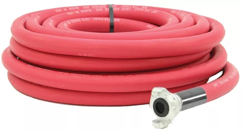 Abbott Rubber 1025-0750R-50-CRS Air Hose, 3/4 in ID, 50 ft L, MNPT, 300 psi Pressure, EPDM Rubber, Red