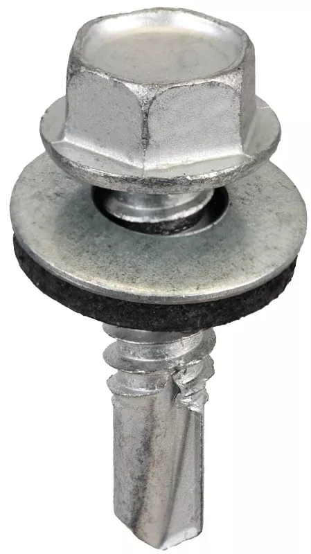 Acorn SW-MM141G250 Screw, #14 Thread, Hex Drive, Self-Drilling, Self-Tapping Point, Galvanized Steel