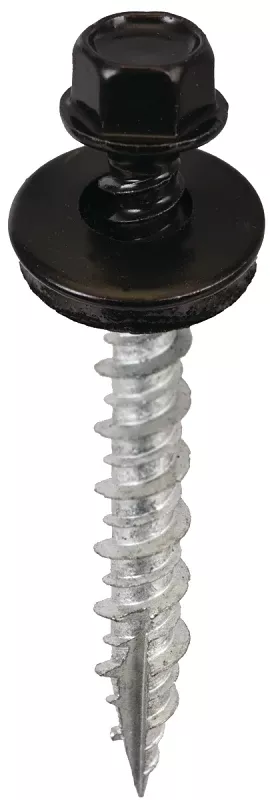 Acorn SW-MW15BK250 Screw, High-Low, Twin Lead Thread, Hex Drive, Self-Tapping, Type 17 Point, Black