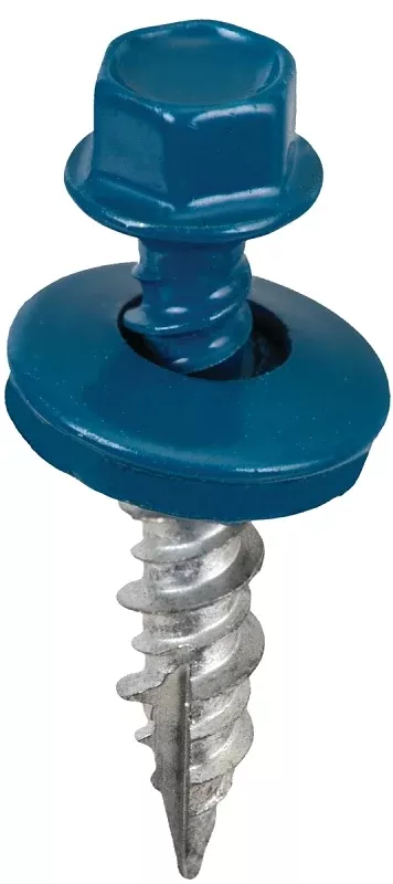 Acorn SW-MW1BL250 Screw, Blue, High-Low, Twin Lead Thread, Hex Drive, Self-Tapping, Type 17 Point, 250/BAG