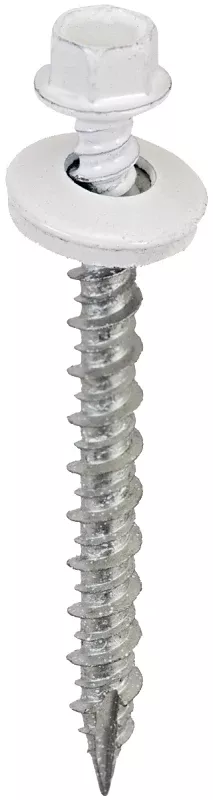 Acorn SW-MW2BW250 Screw, High-Low, Twin Lead Thread, Hex Drive, Self-Tapping, Type 17 Point, Bright White
