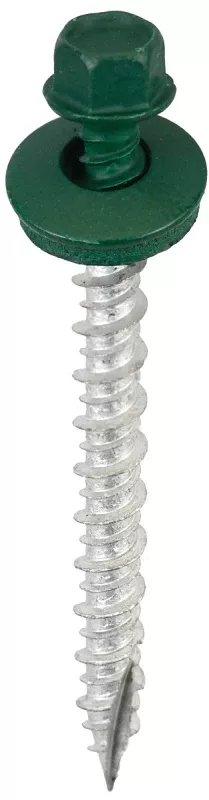 Acorn SW-MW2FG250 Screw, High-Low, Twin Lead Thread, Hex Drive, Self-Tapping, Type 17 Point, Forest Green
