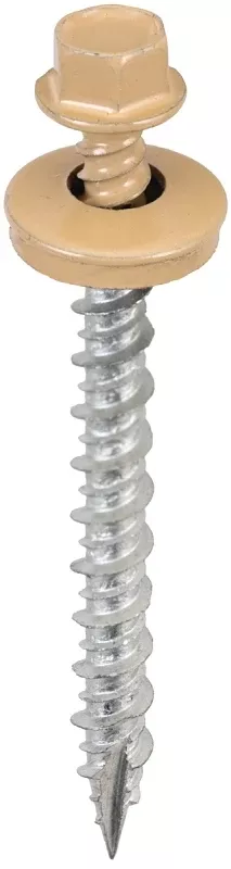 Acorn SW-MW2MT250 Screw, High-Low, Twin Lead Thread, Hex Drive, Self-Tapping, Type 17 Point, Mocha Tan