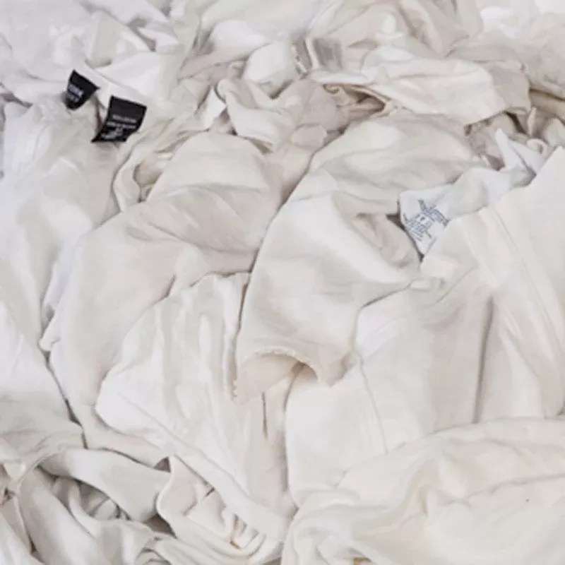 All Rags R701-50 T-Shirt Knit Rag, 15 in W, Cotton, White