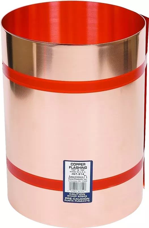 Amerimax 67314 Flashing Roll, 10 ft OAL, 14 in OAW, Copper