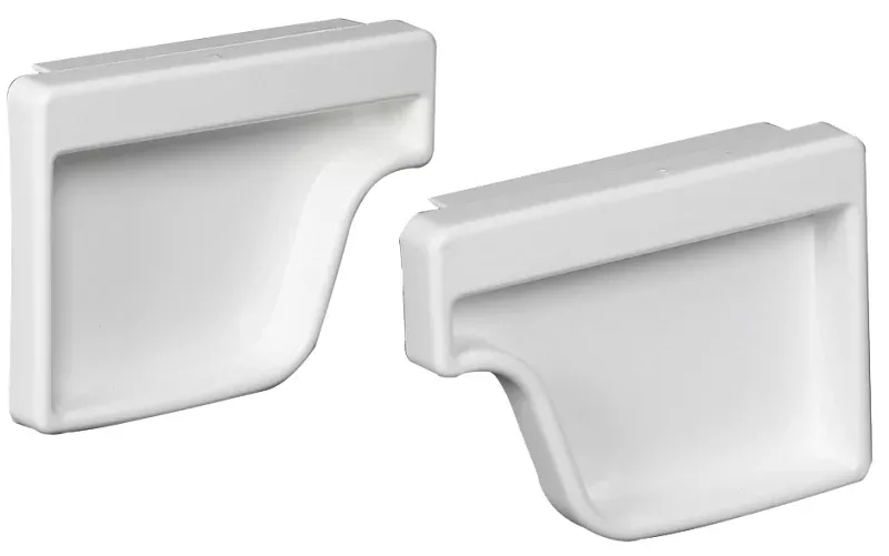 Amerimax M0611HP Gutter End Cap, 5 in L, 2 in W, Vinyl, White