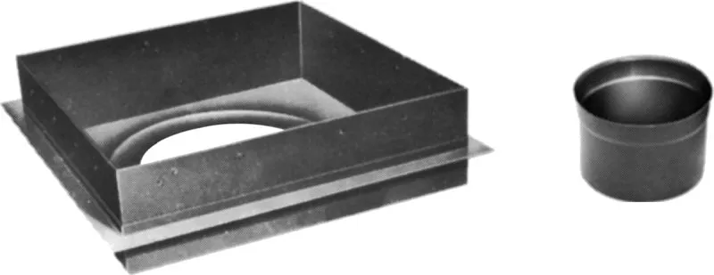 AmeriVent 6HS-CSA Ceiling Support Assembly, Specifications: 14-1/4 sq-in, Steel, Black