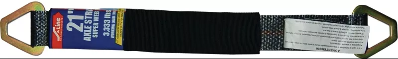 Ancra 30AS21-BK Axle Strap, 2 in W, 21 in L, PVB, Black, 3333 lb, D-Ring End Fitting