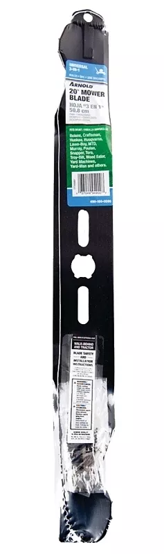Arnold 490-100-0090 Lawn Mower Blade, 20 in L, 2-1/4 in W