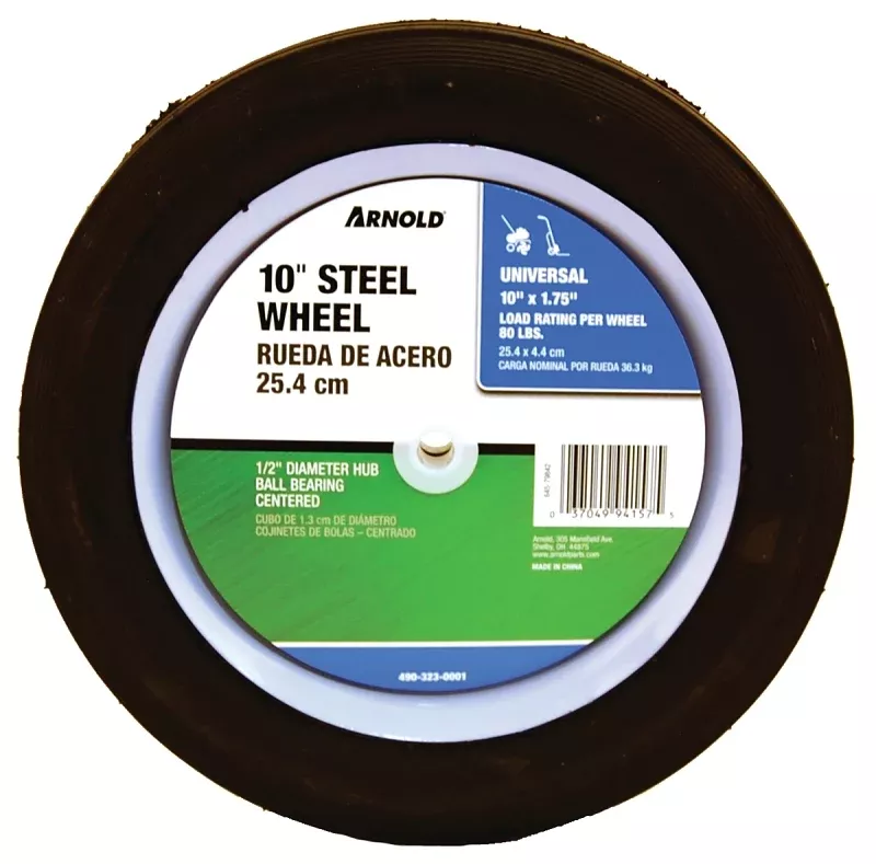 Arnold 490-323-0001 Semi-Pneumatic Tread Wheel, Steel