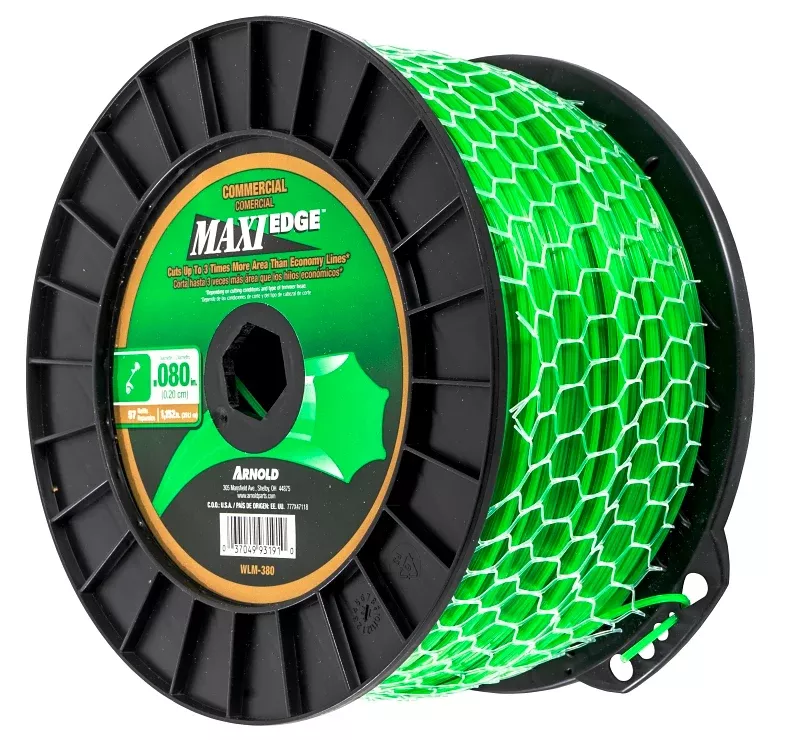 Arnold Maxi Edge Series WLM-380 Trimmer Line Spool, 0.08 in Dia, 1152 ft L, Polymer, Green