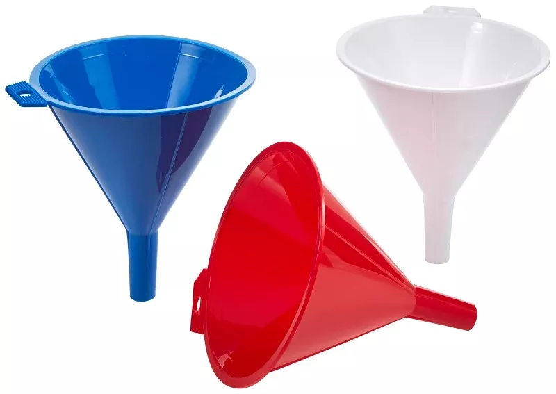 Arrow Plastic 12302 Funnel, 16 oz, L Spout, Plastic, Pack of 6