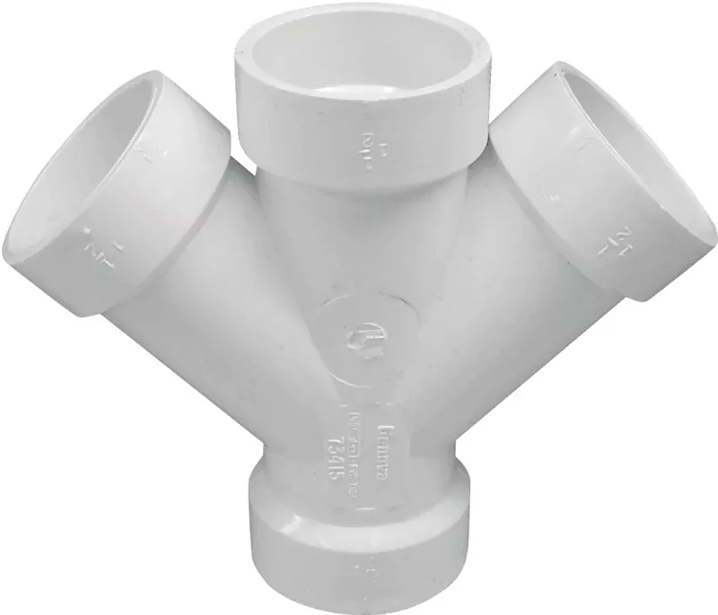 B & K 05840H DWV Double Pipe Wye, 3 in, Hub, PVC, White, SCH 40 Schedule