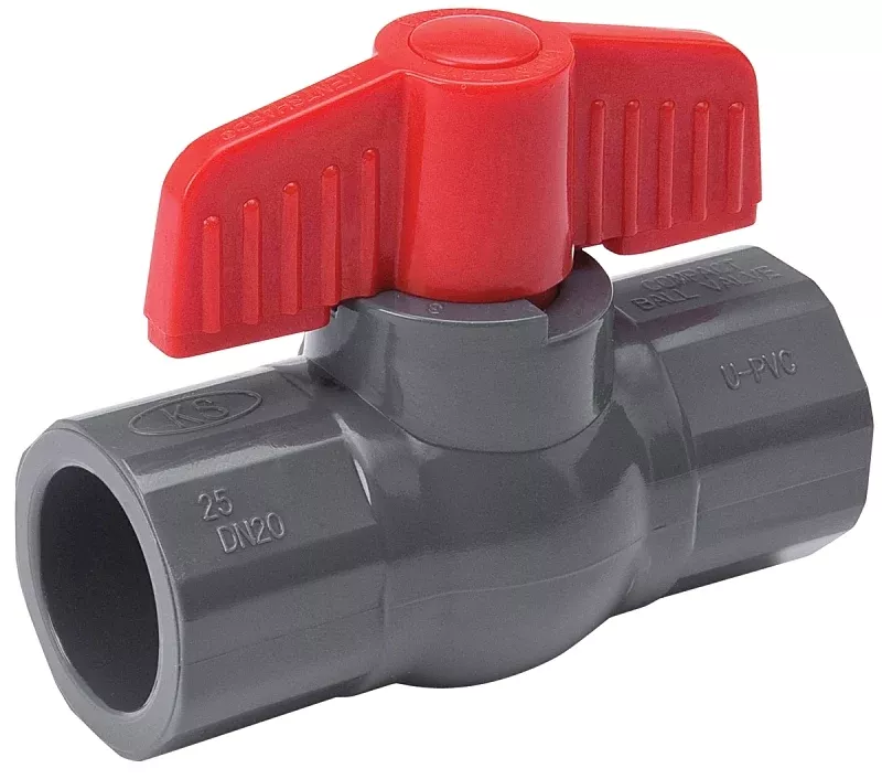 B & K 107-608 Ball Valve, 2 in Compression, 2 Ports/Ways, PVC