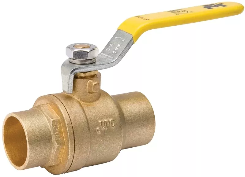 B & K 107-844NL Ball Valve, 3/4 in Connection, Compression, 150, 600 psi Pressure, Manual Actuator, Brass Body