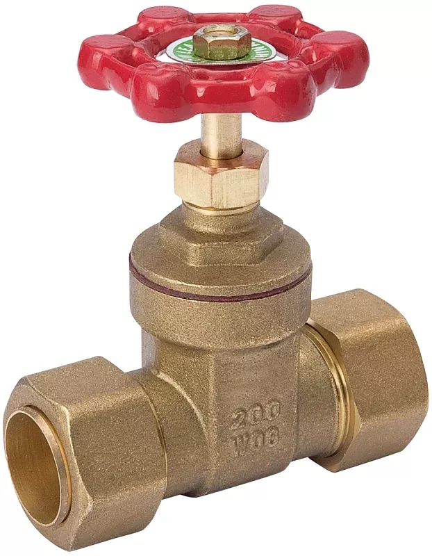 B & K ProLine Series 100-803NL Gate Valve, 1/2 in Connection, Compression, 125, 200 psi Pressure, Brass/Bronze Body