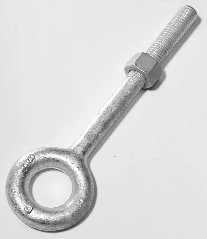 Baron 24-1/2X3-1/4 Eye Bolt, 1/2 in Thread, 2200 lb Working Load, Galvanized Steel