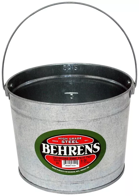 Behrens B35 Steel Paint Pail, 5 qt, 8 in H, Galvanized