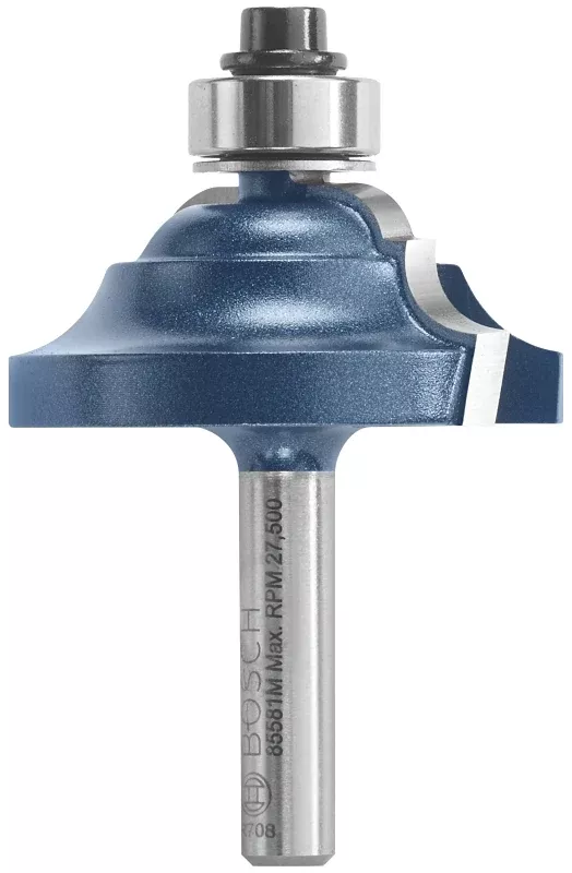 Bosch 85581MC Router Bit, 1-1/2 in Dia Cutter, 5/8 in L Cutting, 2-3/16 in OAL, 1/4 in Dia Shank, 2-Cutter, Steel