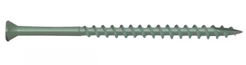 Camo 0346104 Deck Screw, #7 Thread, 1-5/8 in L, Trim Head, Star Drive, Type 17 Slash Point, Carbon Steel, 350/PK