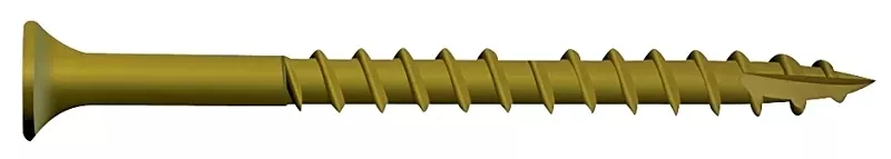 Camo 0356150 Deck Screw, #9 Thread, 2-1/2 in L, Bugle Head, Star Drive, Type 17 Slash Point, Carbon Steel, 100/PK
