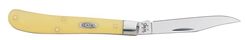 Case XX 00031 Pocket Knife, 3-1/4 in L Blade, Vanadium Steel Blade, 1-Blade, Smooth Handle, Yellow Handle
