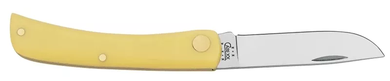 Case XX 00032 Pocket Knife, 2.8 in L Blade, Chrome Vanadium Steel Blade, 1-Blade, Smooth Handle, Yellow Handle